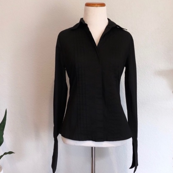 Basics - black stretch buttonup - Picture 2 of 5